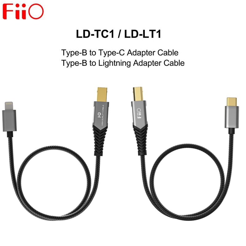 Fiio LD-TC1/LD-LT1 USB Type-B to Type-C/Lightnin..